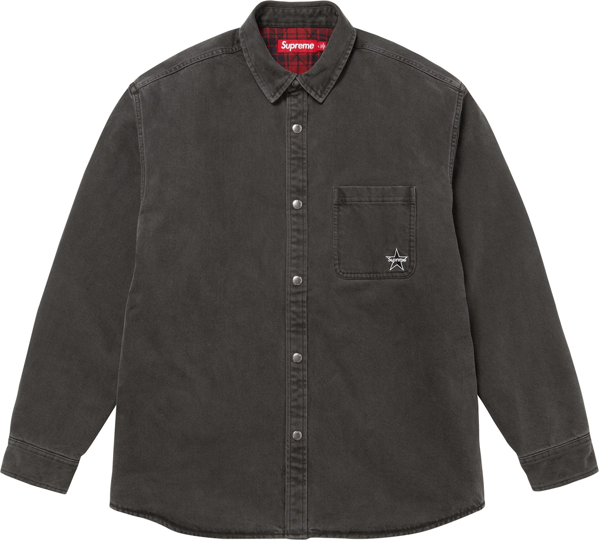 Quilted Lined Denim Snap Shirt view 5